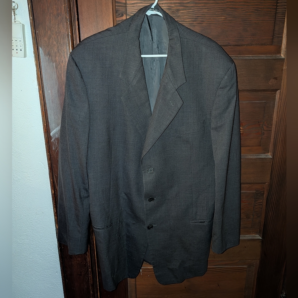 Neiman Marcus Mens Wool Gray Blazer